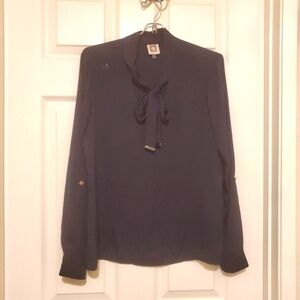 Anne Klein Navy Blouse Sz 2